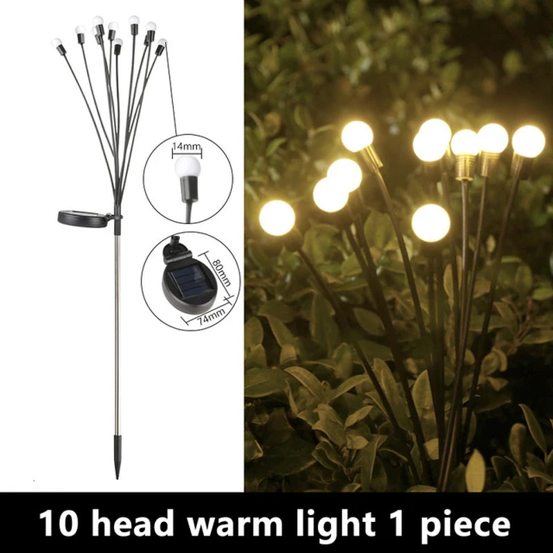 Solar LED Light Outdoor Waterproof Garden Sunlight Powered Landscape Lights Firefly Garden Lights Lawn Garden Decor Solar Light