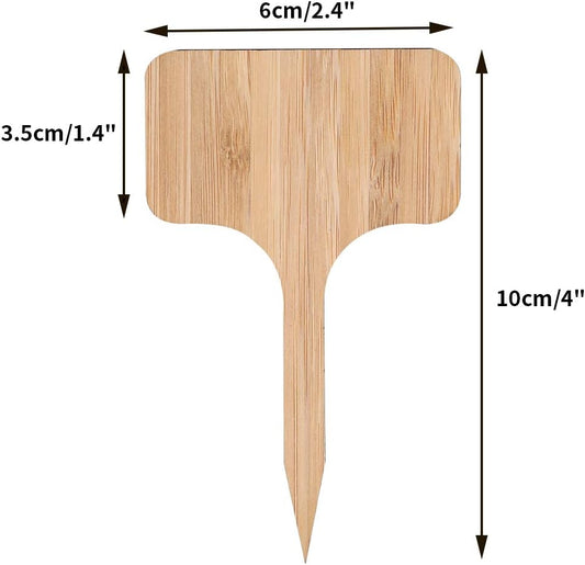 24 Pcs Bamboo Plant Labels,Garden Plant Labels Sticks,T-Type Tags Nursery Garden Labels for Vegetable Garden Plants
