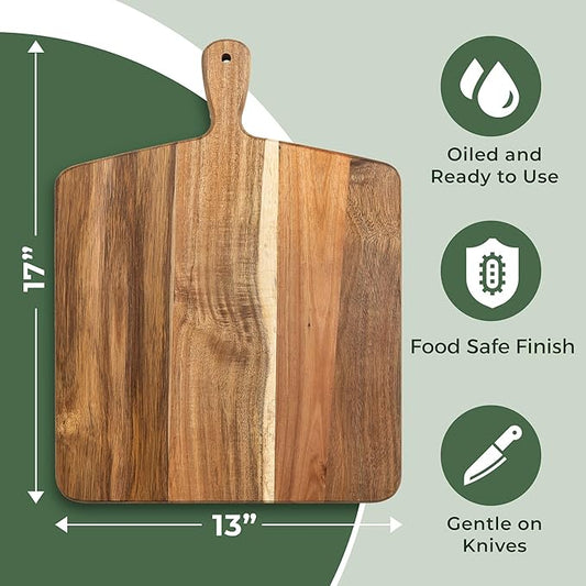 Acacia Wood Cutting Board and Chopping Board with Handle