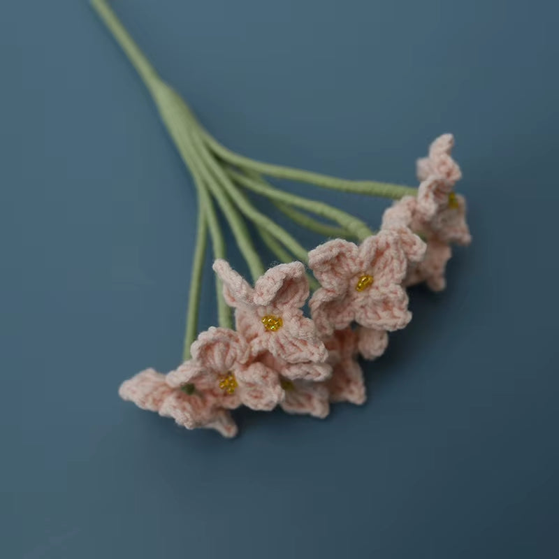 Handmade Crochet Yarn Rose Lily Home Decor Wool Hand Knitting Peony Flowers Beautiful Plant Artificial Room Nursery Home Decor