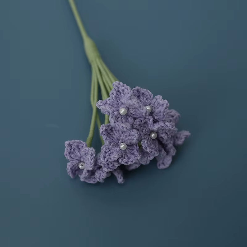 Handmade Crochet Yarn Rose Lily Home Decor Wool Hand Knitting Peony Flowers Beautiful Plant Artificial Room Nursery Home Decor