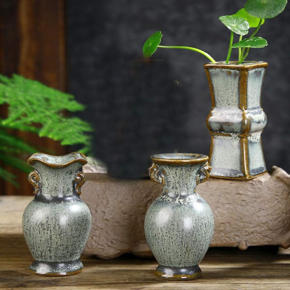 Handmade Ceramic Vase Home Decor Decorative Vase for Home Decor Living Room Office and Place Settings (Three-Piece Vase A)
