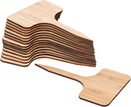 24 Pcs Bamboo Plant Labels,Garden Plant Labels Sticks,T-Type Tags Nursery Garden Labels for Vegetable Garden Plants