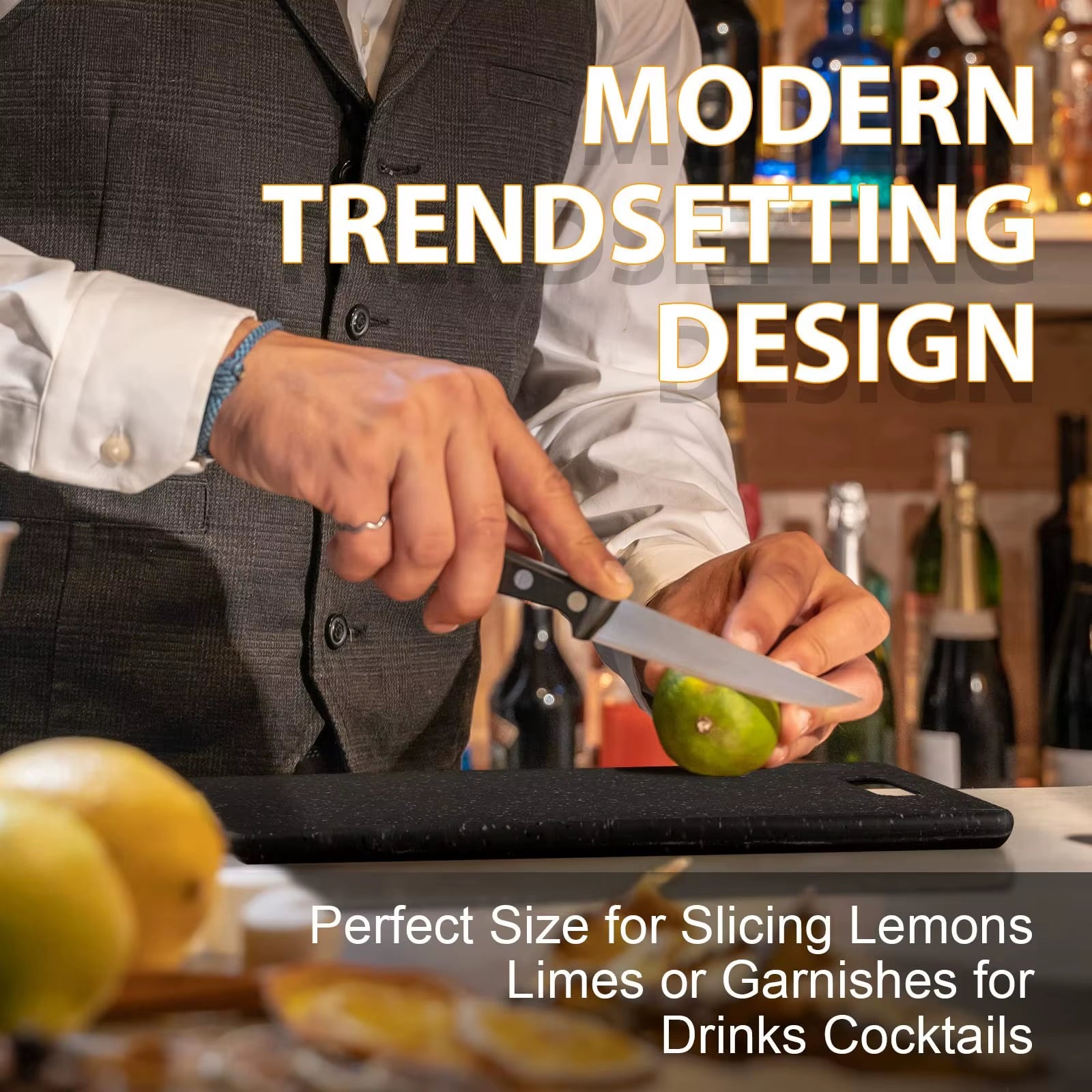 Plastic Stone Cutting Board Kitchen Cutting Board Dishwasher Safe Easy to Clean and Grip Chopping Boards for Meat Veggies