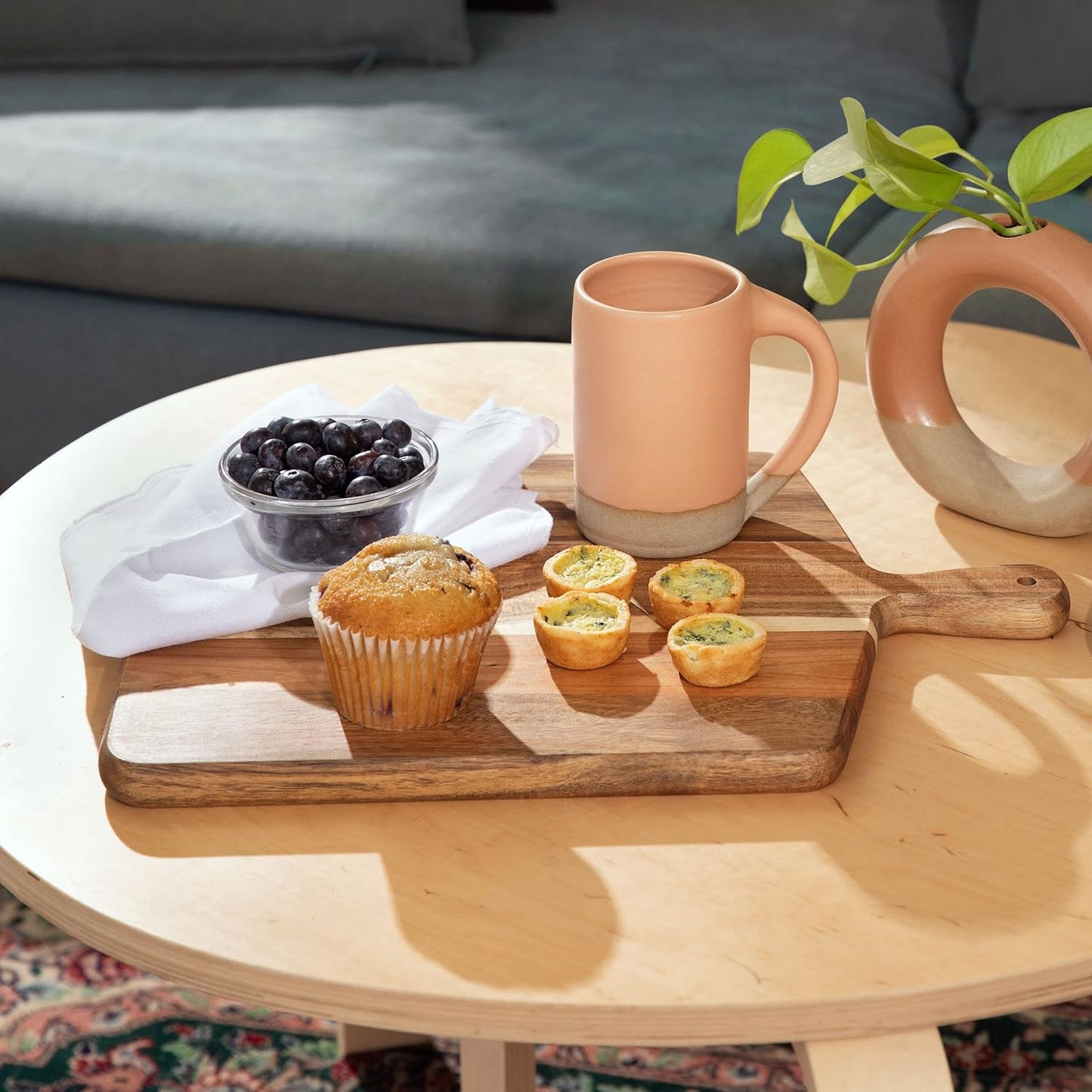 Acacia Wood Cutting Board and Chopping Board with Handle