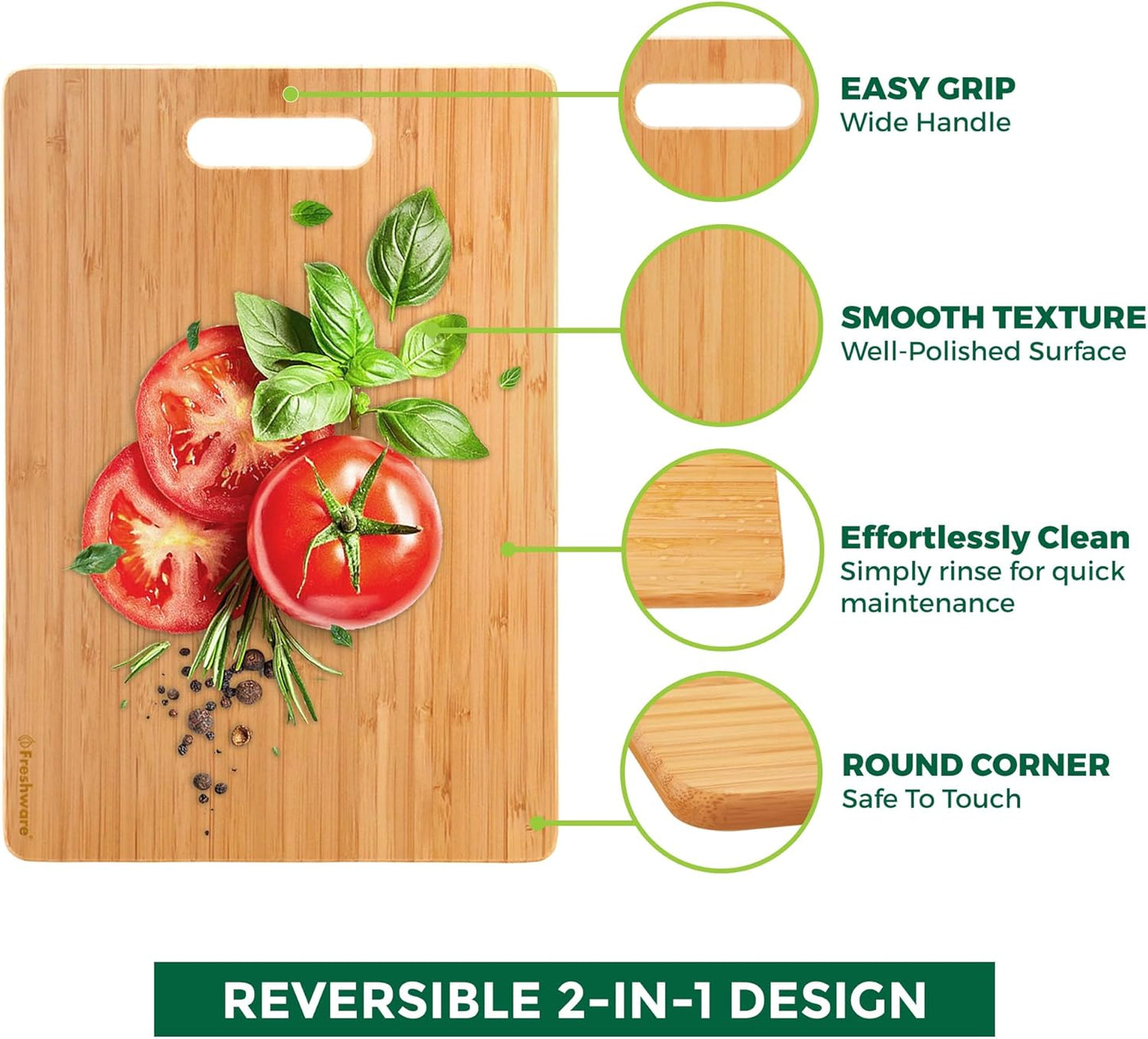 Bamboo Cutting Boards for Kitchen [Set of 3]