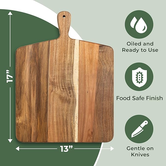 Acacia Wood Cutting Board and Chopping Board with Handle