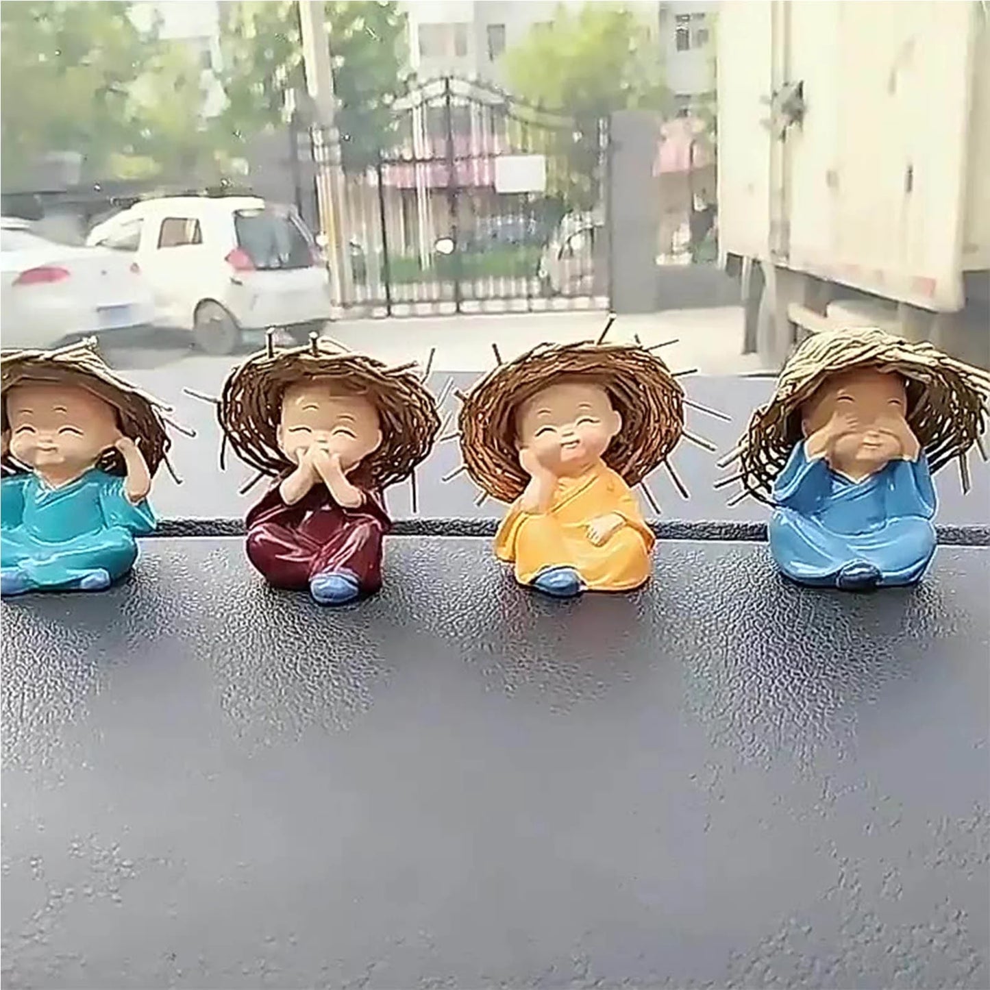 4Pc Garden Decor Statue,Garden Statues,Garden Ornaments for outside Garden,Garden Decorations Outdoor Clearance Resin