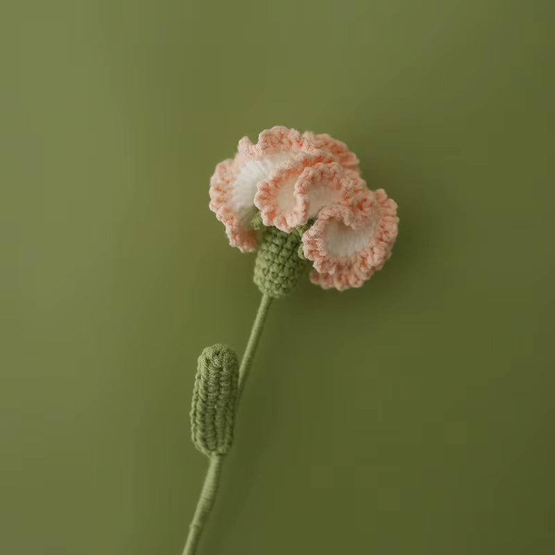 Handmade Crochet Yarn Rose Lily Home Decor Wool Hand Knitting Peony Flowers Beautiful Plant Artificial Room Nursery Home Decor