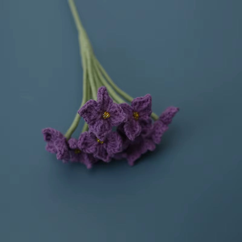 Handmade Crochet Yarn Rose Lily Home Decor Wool Hand Knitting Peony Flowers Beautiful Plant Artificial Room Nursery Home Decor