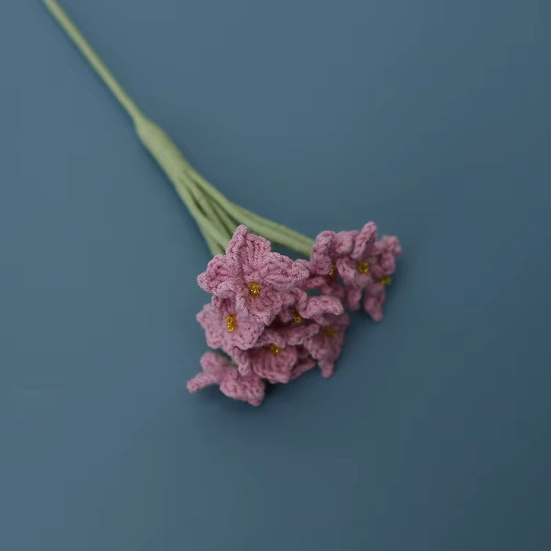 Handmade Crochet Yarn Rose Lily Home Decor Wool Hand Knitting Peony Flowers Beautiful Plant Artificial Room Nursery Home Decor