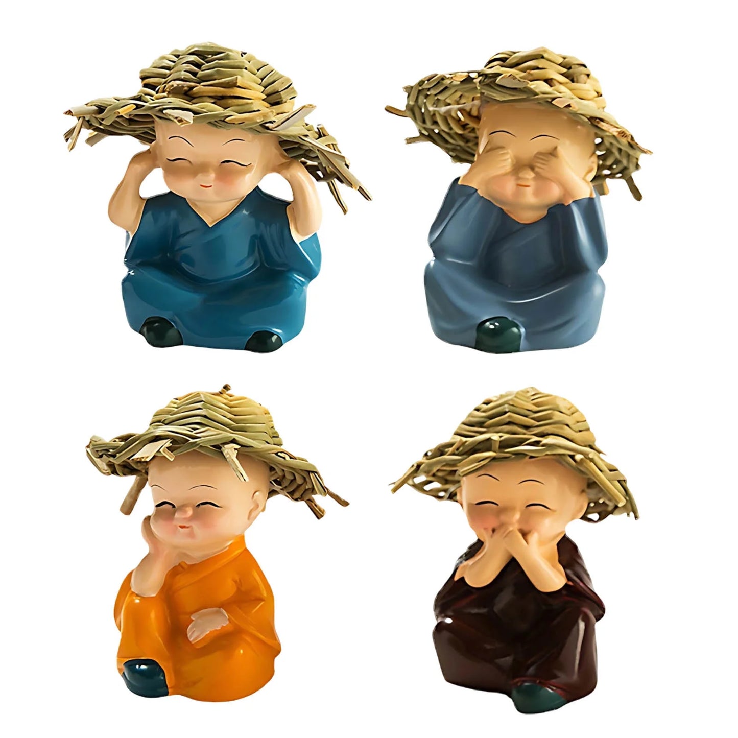 4Pc Garden Decor Statue,Garden Statues,Garden Ornaments for outside Garden,Garden Decorations Outdoor Clearance Resin