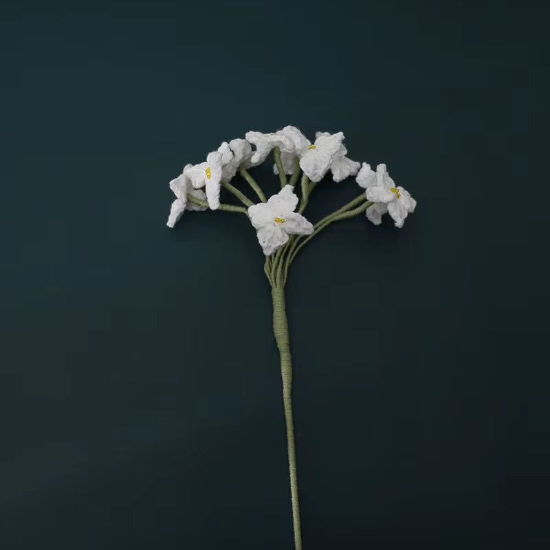 Handmade Crochet Yarn Rose Lily Home Decor Wool Hand Knitting Peony Flowers Beautiful Plant Artificial Room Nursery Home Decor