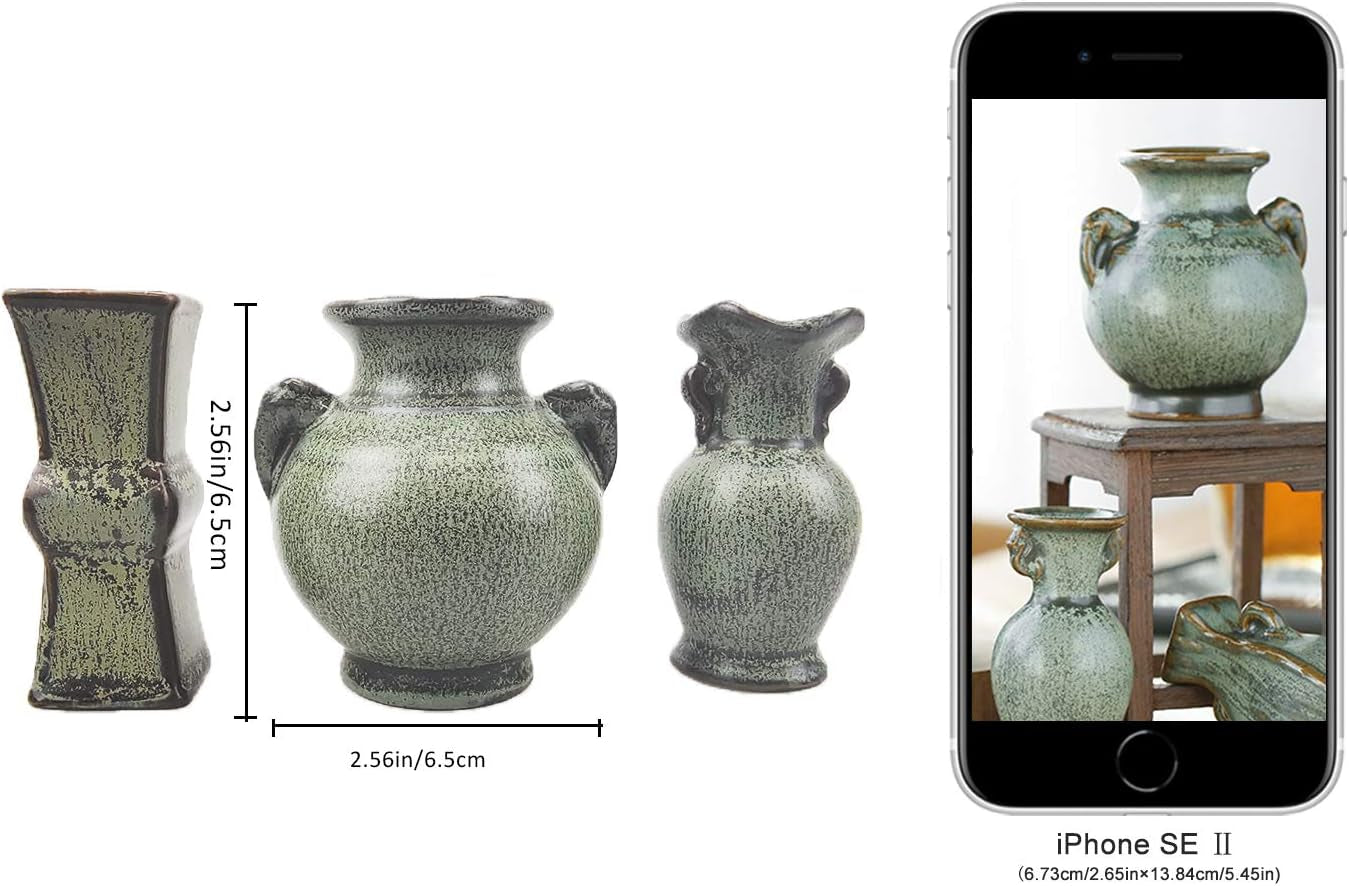 Handmade Ceramic Vase Home Decor Decorative Vase for Home Decor Living Room Office and Place Settings (Three-Piece Vase A)